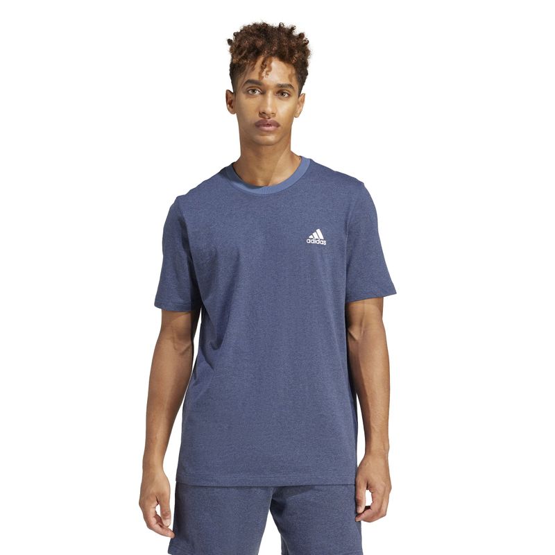 Camiseta-Manga-Corta-adidas-para-hombre-M-Mel-T-para-moda-color-azul.-Frente-Sobre-Modelo