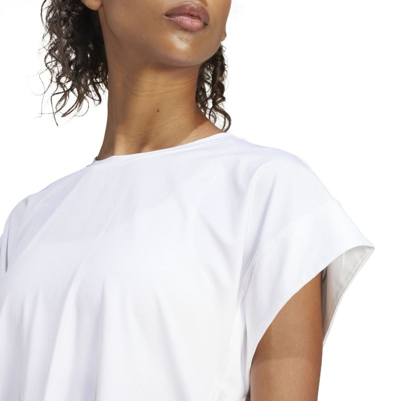 Camiseta-Manga-Corta-adidas-para-mujer-Studio-T-Shirt-para-entrenamiento-color-blanco.-Detalle-3