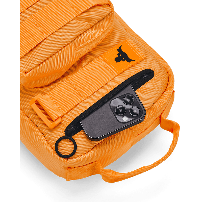 Canguro-under-armour-para-hombre-Ua-Project-Rock-Waist-Bag-para-entrenamiento-color-naranja.-Bolsillo-Frontal