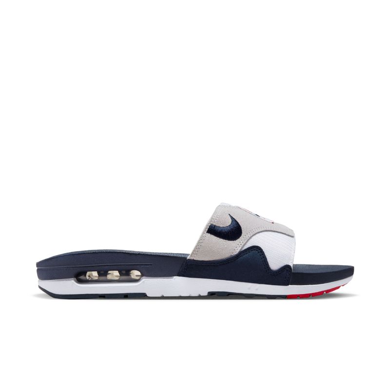 Tenis-nike-para-hombre-Nike-Air-Max-1-Slide-para-moda-color-blanco.-Lateral-Externa-Derecha