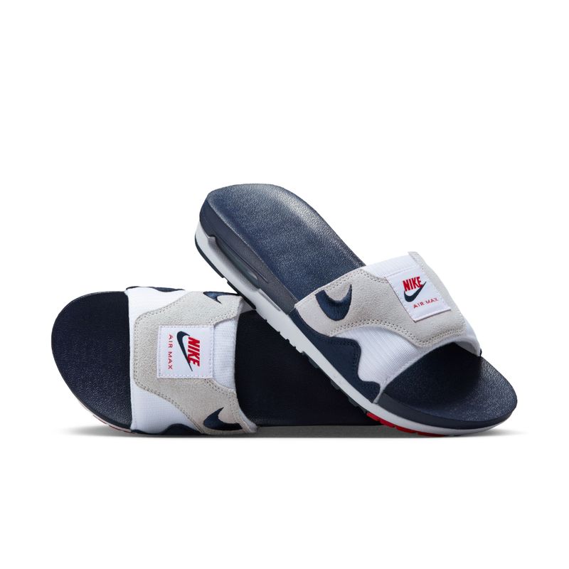 Tenis-nike-para-hombre-Nike-Air-Max-1-Slide-para-moda-color-blanco.-Par-Alineados
