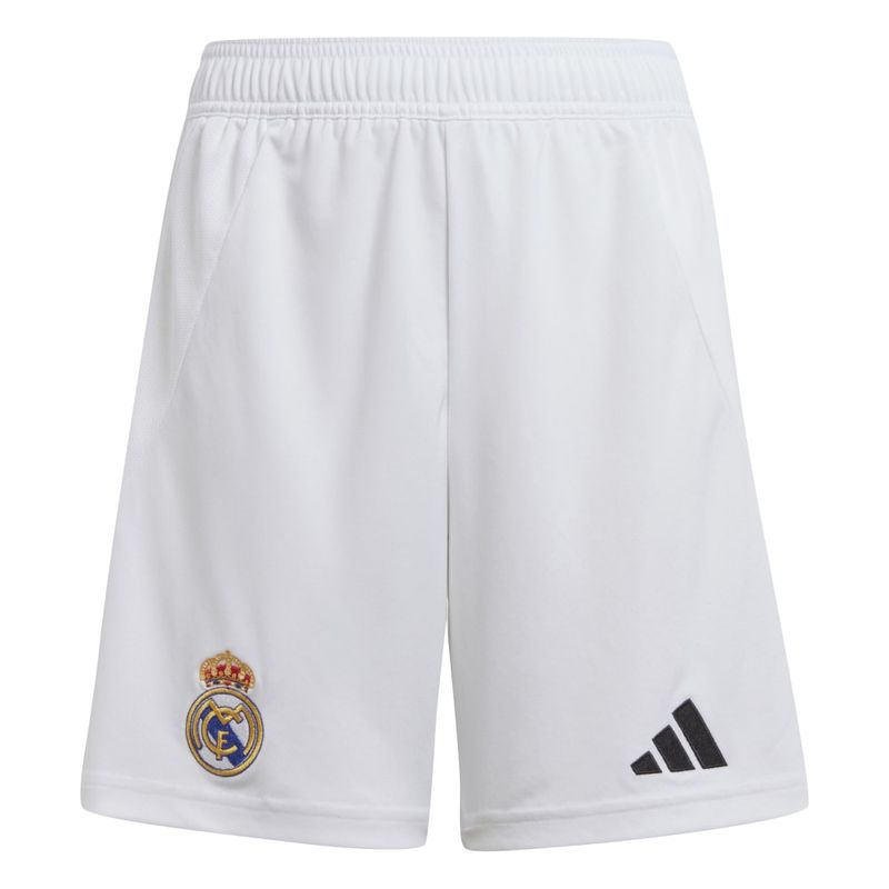 Pantaloneta-adidas-para-niño-Real-H-Sho-Y-para-futbol-color-blanco.-Frente-Sin-Modelo