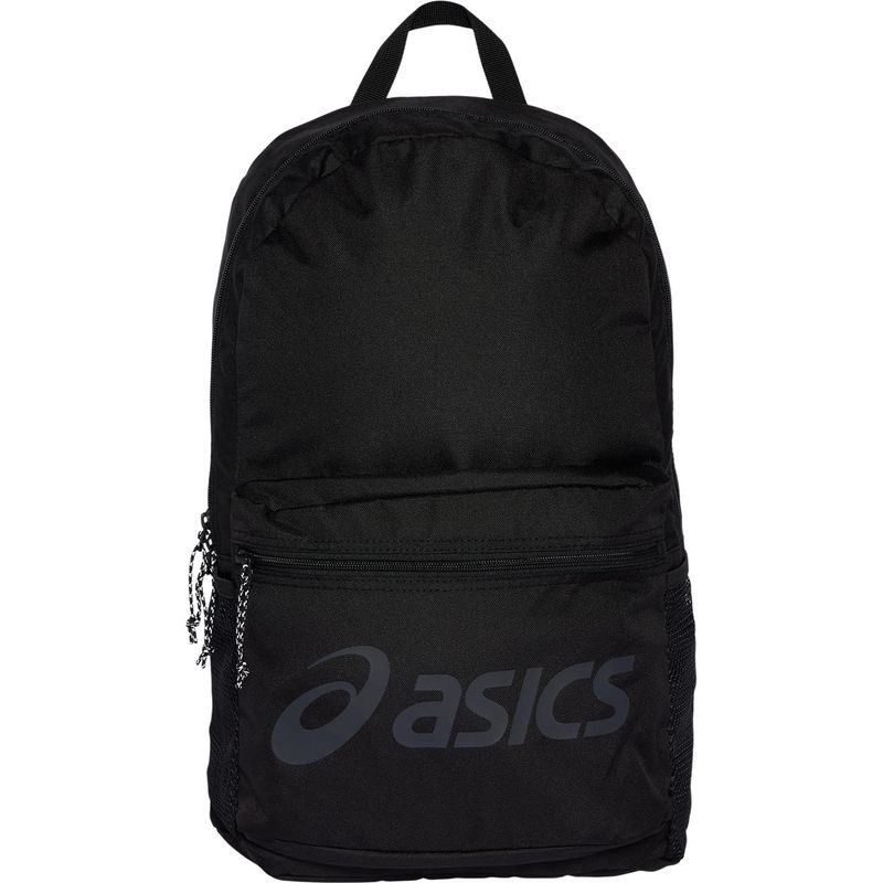 Morral-asics-para-hombre-Backpack-20-para-entrenamiento-color-negro.-Frente-Sobre-Modelo