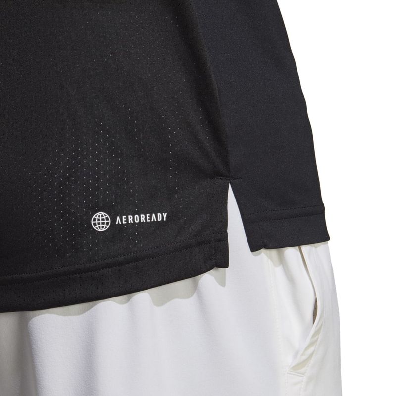 Polo-adidas-para-hombre-Club-Polo-para-tenis-color-negro.-Detalle-2