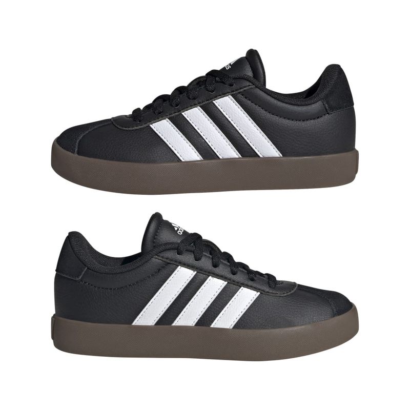 Tenis-adidas-para-niño-Vl-Court-3.0-K-para-moda-color-negro.-Par-Alineados