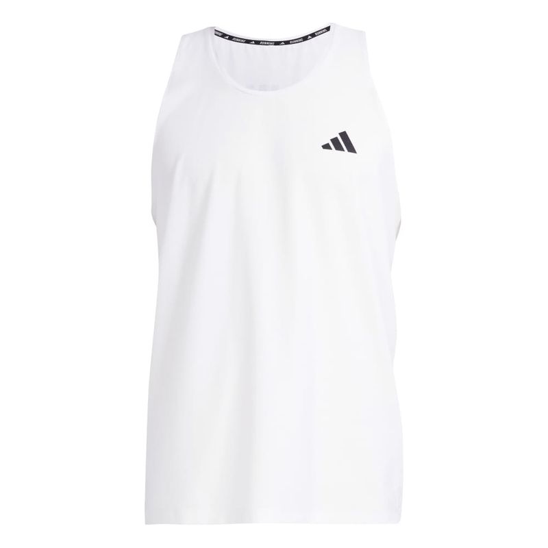 Camiseta-Manga-Sisa-adidas-para-hombre-Otr-B-Tank-para-correr-color-blanco.-Frente-Sin-Modelo