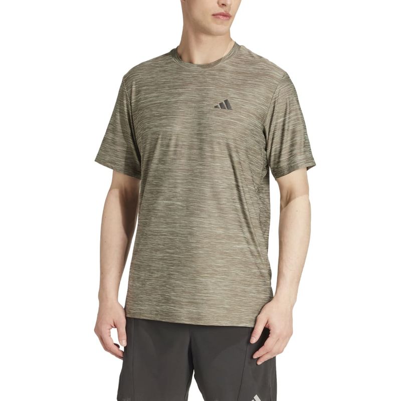 Camiseta-Manga-Corta-adidas-para-hombre-Tr-Es-Stretch-T-para-entrenamiento-color-verde.-Zoom-Frontal-Sobre-Modelo