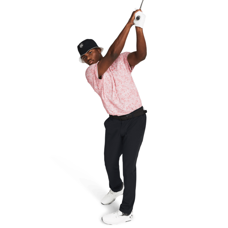 Polo-under-armour-para-hombre-Ua-Playoff-3.0-Printed-Polo-para-golf-color-naranja.-Outfit-Completo