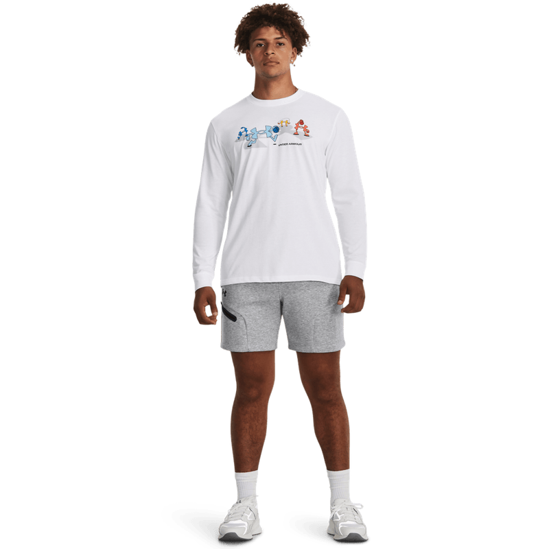 Pantaloneta-under-armour-para-hombre-Ua-Unstoppable-Flc-Shorts-para-entrenamiento-color-gris.-Outfit-Completo
