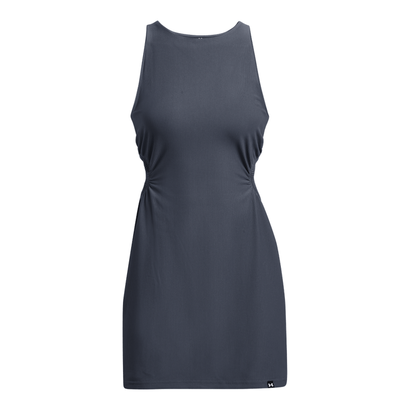 Vestido-under-armour-para-mujer-Pjt-Rck-Let-S-Go-Grind-Dress-para-entrenamiento-color-gris.-Frente-Sin-Modelo