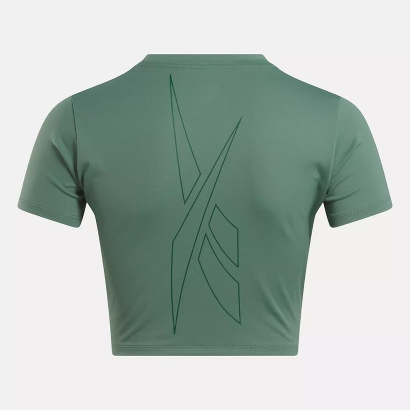 Camiseta-Manga-Corta-reebok-para-mujer-Lux-Bold-Crop-Tee-para-entrenamiento-color-verde.-Frente-Sin-Modelo
