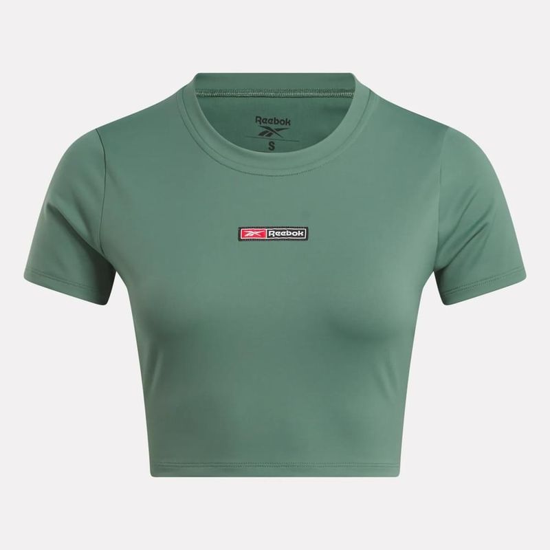 Camiseta-Manga-Corta-reebok-para-mujer-Lux-Bold-Crop-Tee-para-entrenamiento-color-verde.-Reflectores