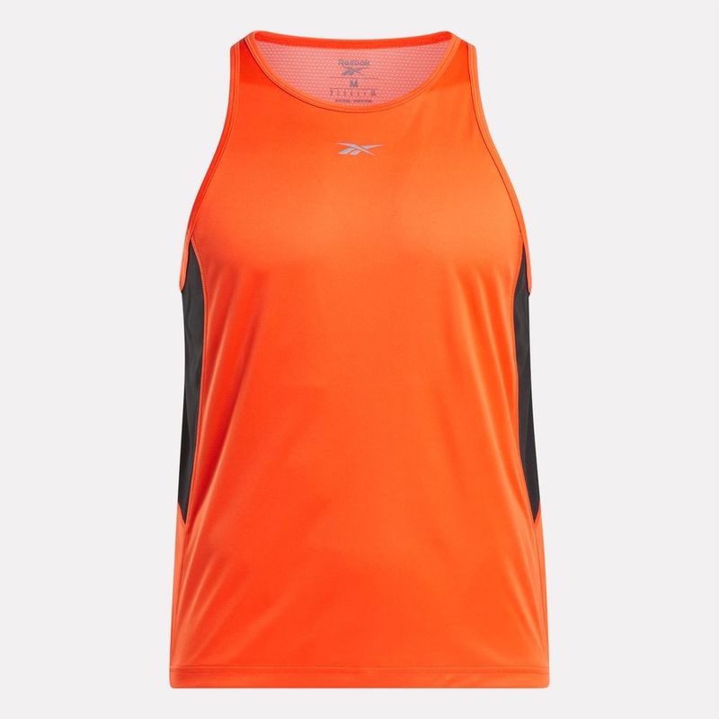 Camiseta-Manga-Sisa-reebok-para-hombre-Run-Speedwick-Singlet-para-correr-color-naranja.-Reverso-Sin-Modelo