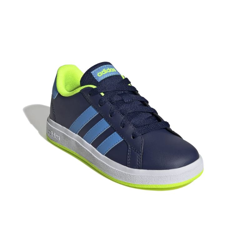 Tenis-adidas-para-niño-Grand-Court-2.0-K-para-moda-color-azul.-Par-Alineados