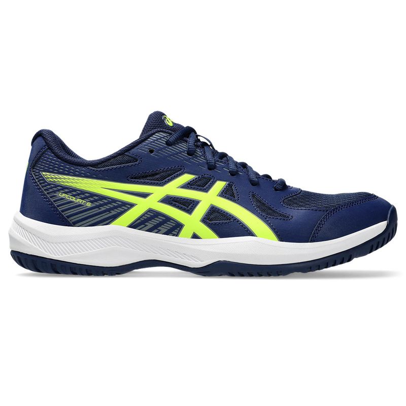 Tenis-asics-para-hombre-Upcourt-6-para-indoor-color-azul.-Lateral-Externa-Derecha