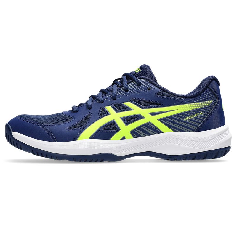 Tenis-asics-para-hombre-Upcourt-6-para-indoor-color-azul.-Lateral-Externa-Derecha