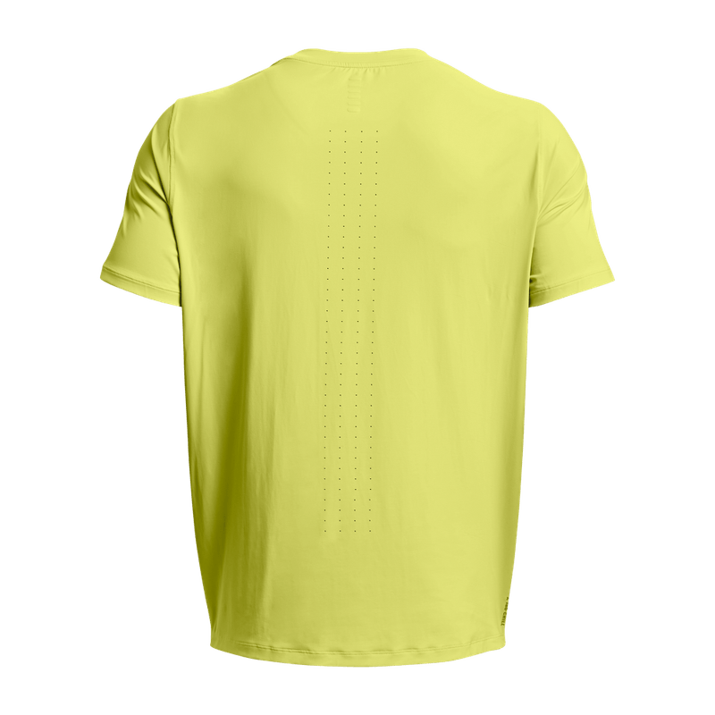 Camiseta-Manga-Corta-under-armour-para-hombre-Ua-Laser-Shortsleeve-para-correr-color-amarillo.-Reverso-Sin-Modelo