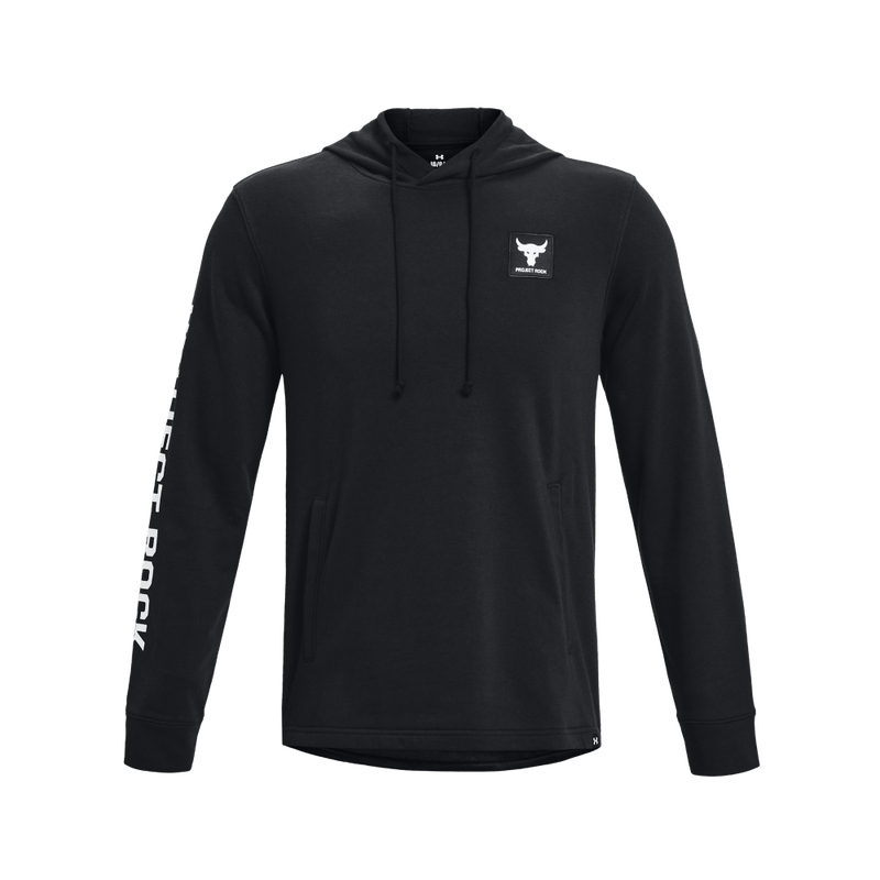 Hoodie-under-armour-para-hombre-Pjt-Rock-Terry-Hoodi-para-entrenamiento-color-negro.-Frente-Sin-Modelo
