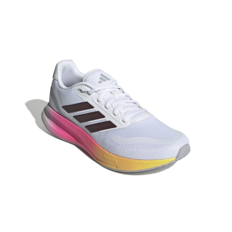 Tenis-adidas-para-hombre-Runfalcon-5-para-correr-color-blanco.-Par-Alineados