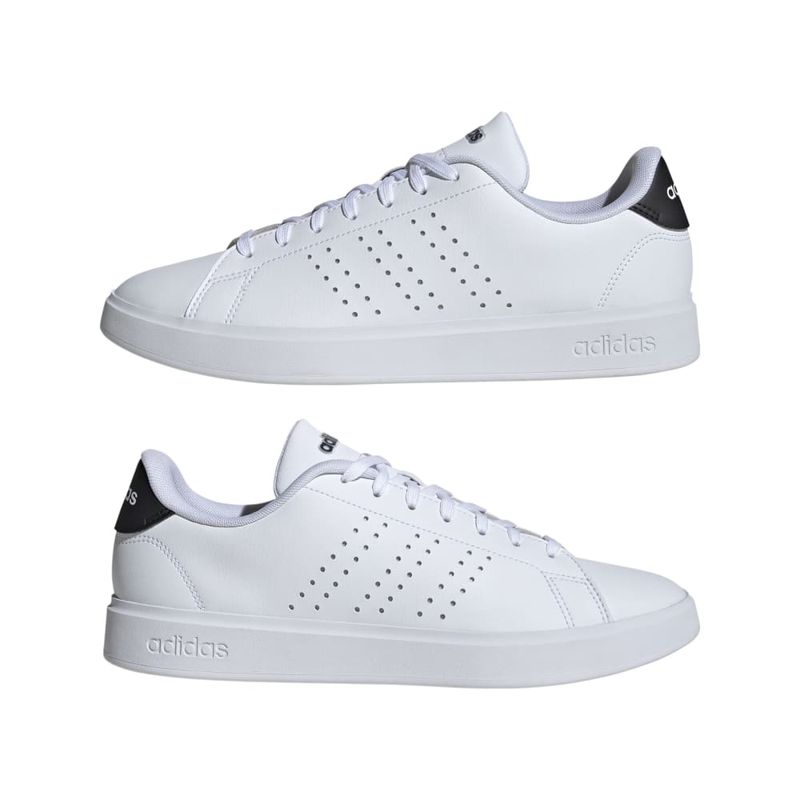 Tenis-adidas-para-hombre-Advantage-2.0-para-moda-color-blanco.-Par-Laterales