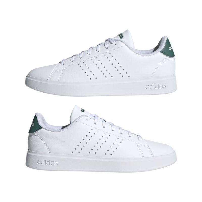 Tenis-adidas-para-hombre-Advantage-2.0-para-moda-color-blanco.-Par-Alineados