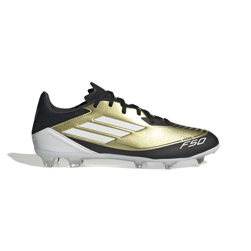 Guayos-adidas-para-hombre-F50-League-Fg-Mg-Messi-para-futbol-color-amarillo.-Lateral-Externa-Derecha