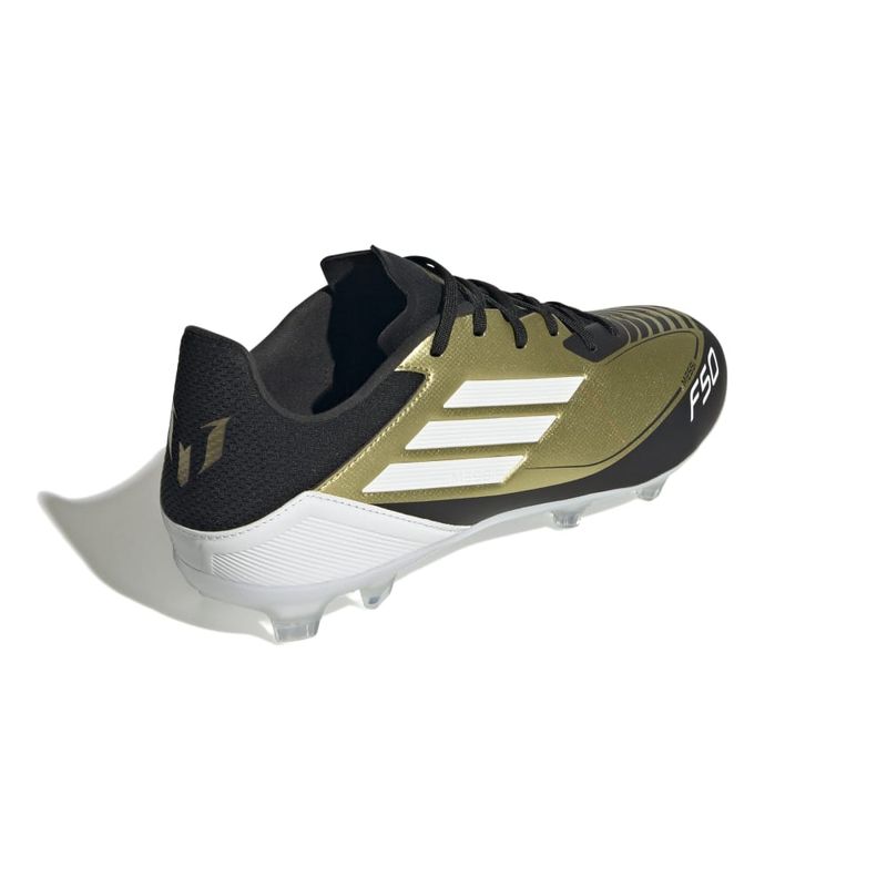 Guayos-adidas-para-hombre-F50-League-Fg-Mg-Messi-para-futbol-color-amarillo.-Talon