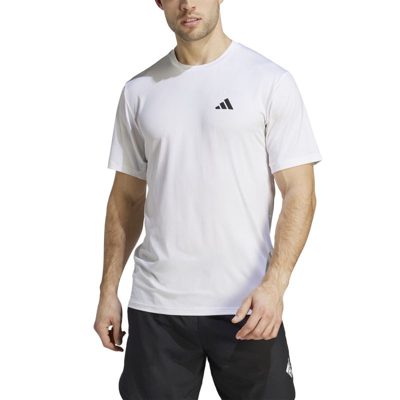 Camiseta-Manga-Corta-adidas-para-hombre-Tr-Es-Stretch-T-para-entrenamiento-color-blanco.-Zoom-Frontal-Sobre-Modelo