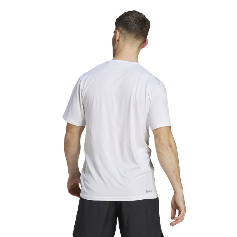 Camiseta-Manga-Corta-adidas-para-hombre-Tr-Es-Stretch-T-para-entrenamiento-color-blanco.-Reverso-Sobre-Modelo