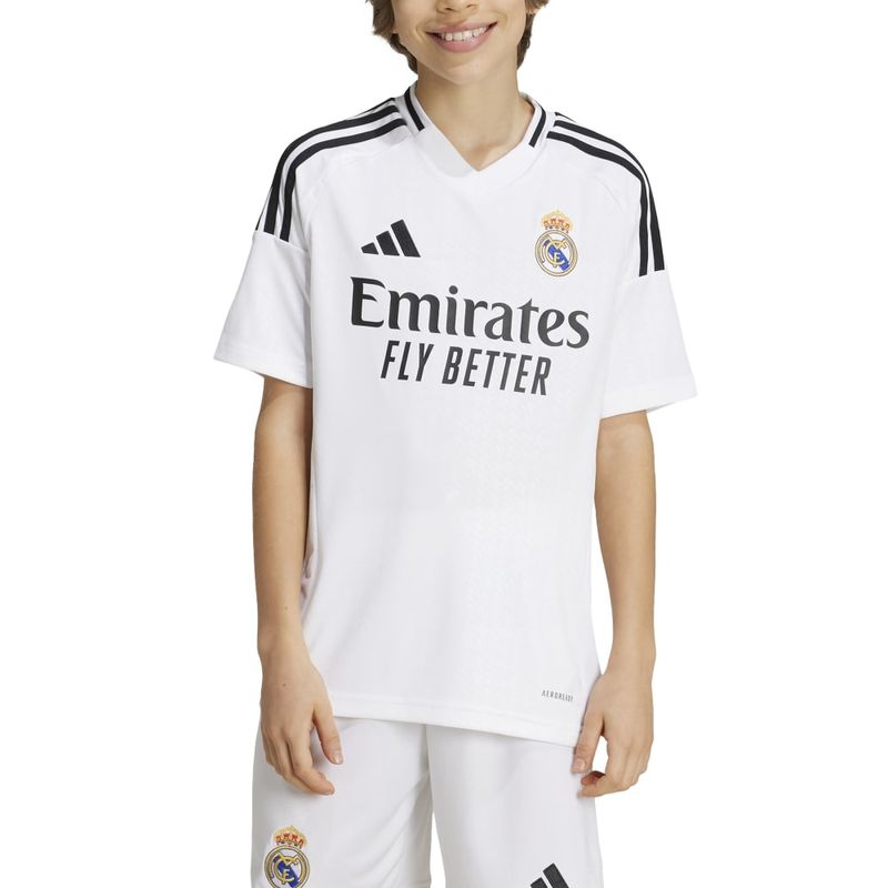 Camiseta-Manga-Corta-adidas-para-niño-Real-Madrid-H-Jsy-Y-para-futbol-color-blanco.-Zoom-Frontal-Sobre-Modelo