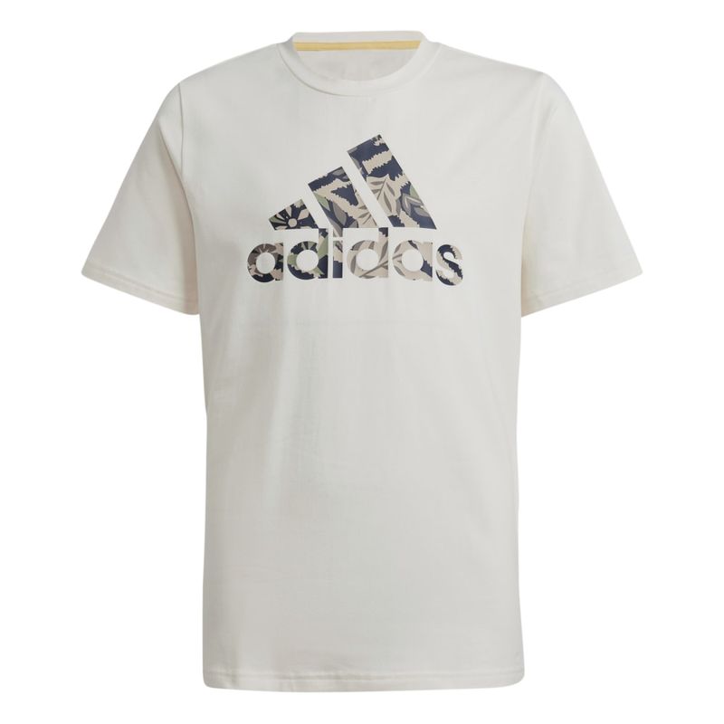 Camiseta-Manga-Corta-adidas-para-niño-J-Dy-Lk-T-para-moda-color-blanco.-Frente-Sin-Modelo