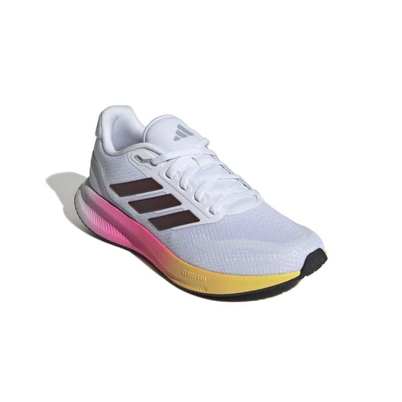 Tenis-adidas-para-mujer-Runfalcon-5-W-para-correr-color-blanco.-Par-Alineados