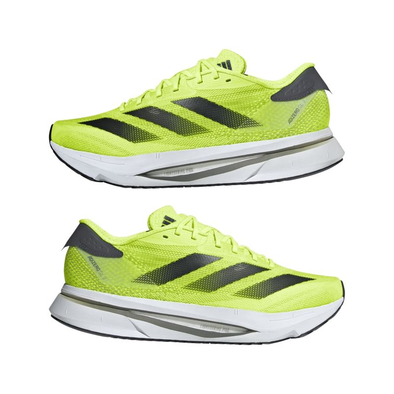 Tenis-adidas-para-hombre-Adizero-Sl2-M-para-correr-color-verde.-Par-Alineados