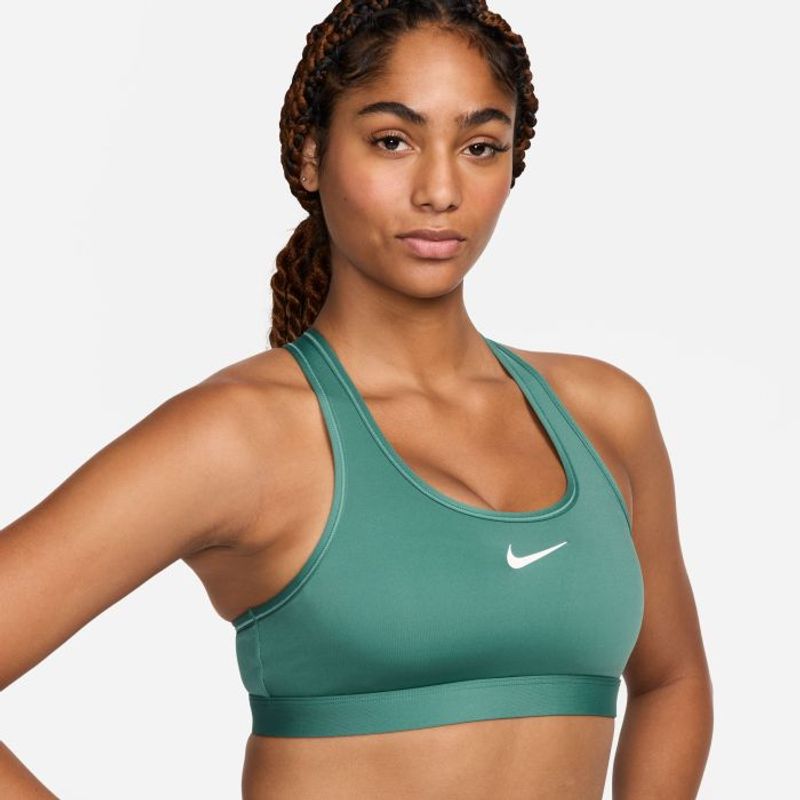 Nike W Nk Swsh Med Spt Bra Top De Alto Impacto Verde De Mujer Para