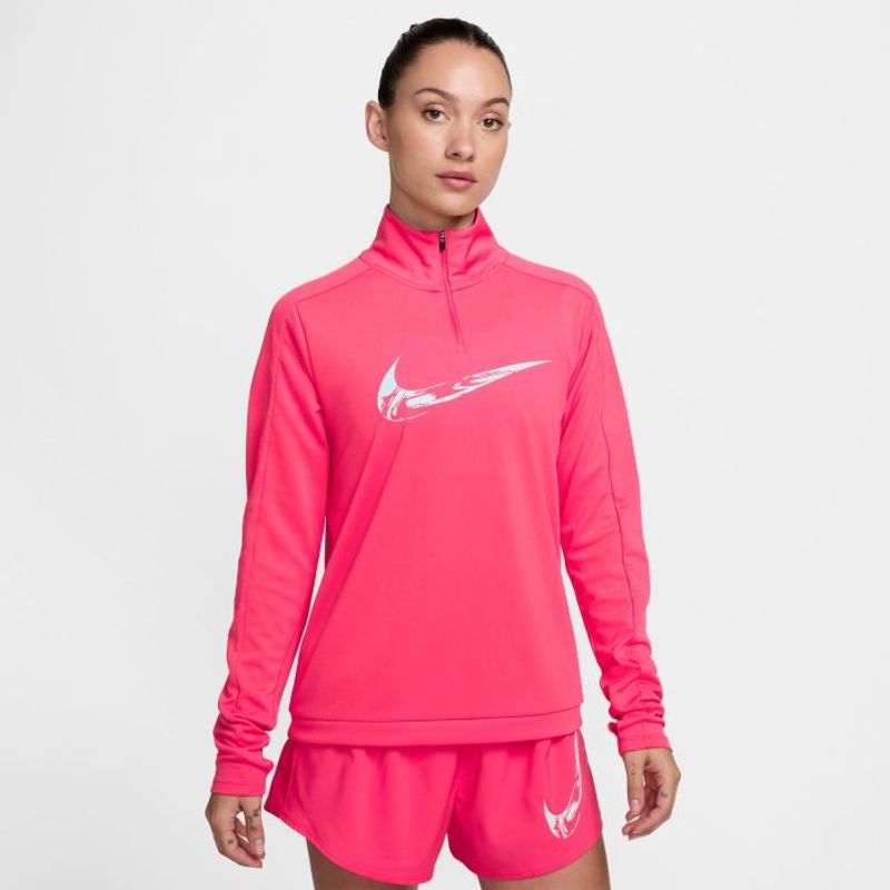 Camiseta-Manga-Larga-nike-para-mujer-W-Nk-Swsh-Hbr-Hz-Mid-para-correr-color-rosado.-Frente-Sobre-Modelo