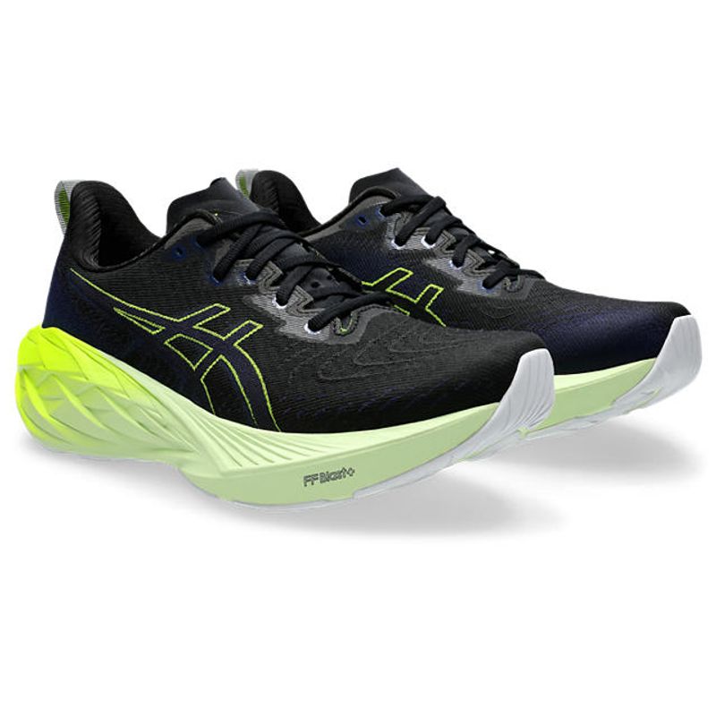 Tenis-asics-para-hombre-Novablast-4-para-correr-color-amarillo.-Par-Alineados