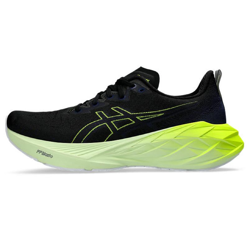 Tenis-asics-para-hombre-Novablast-4-para-correr-color-amarillo.-Lateral-Externa-Derecha