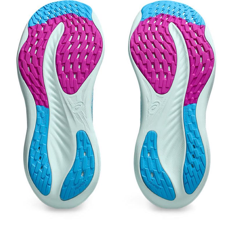 Tenis-asics-para-mujer-Gel-Nimbus-26-para-correr-color-azul.-Suela