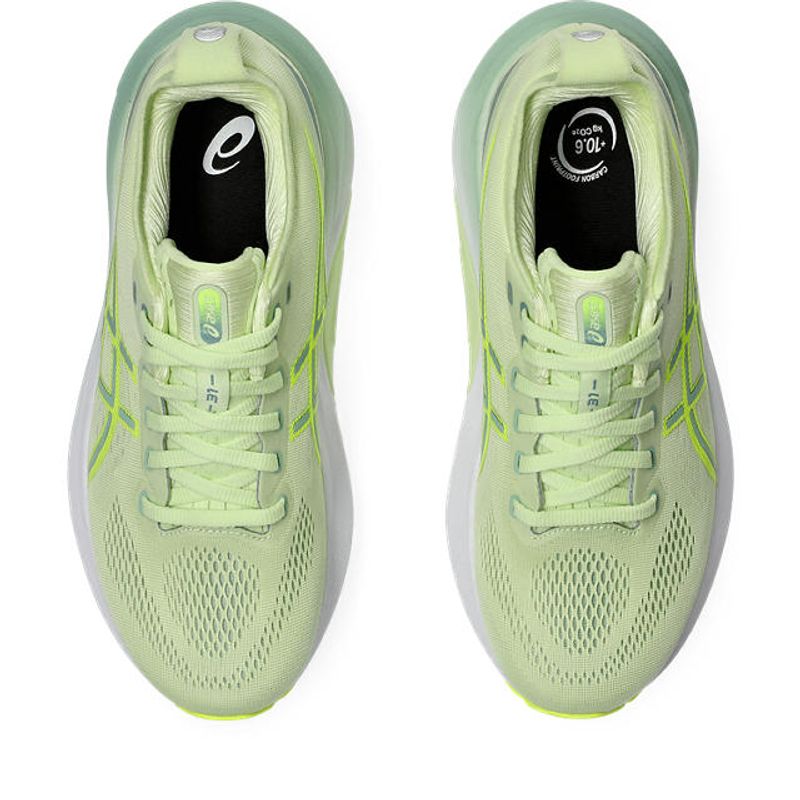 Tenis-asics-para-mujer-Gel-Kayano-31-para-correr-color-verde.-Capellada