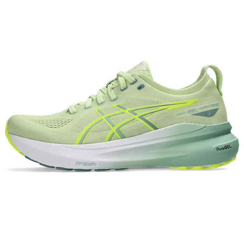 Tenis-asics-para-mujer-Gel-Kayano-31-para-correr-color-verde.-Lateral-Externa-Derecha