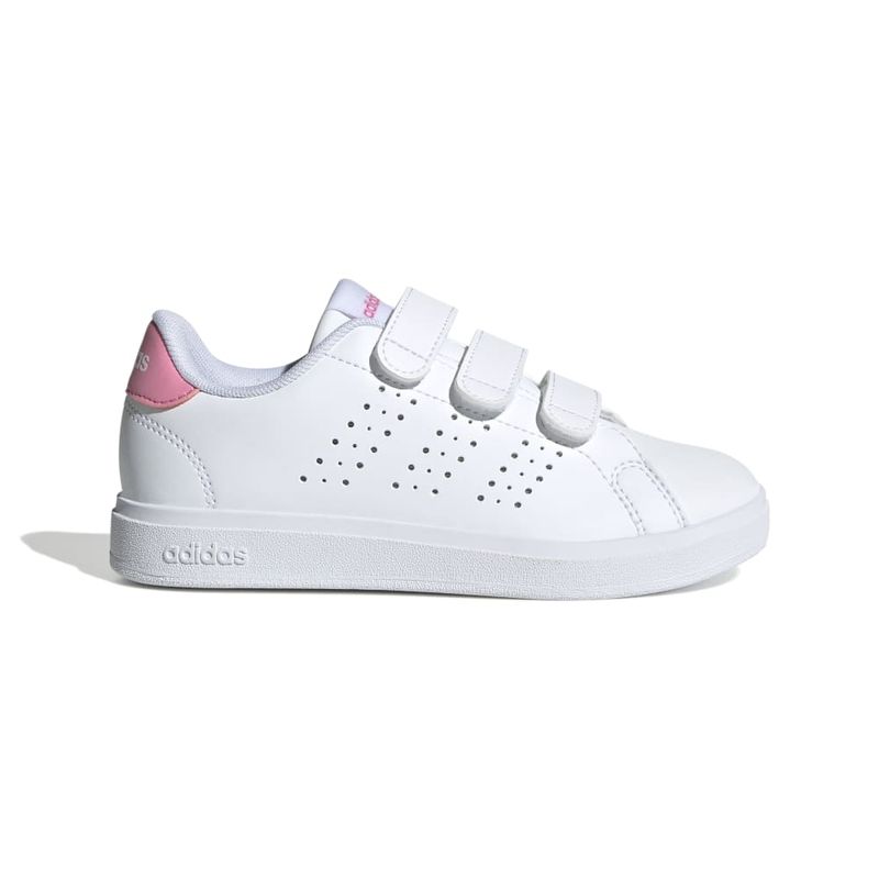 Tenis-adidas-para-niño-Advantage-Base-2.0-para-moda-color-blanco.-Lateral-Externa-Derecha