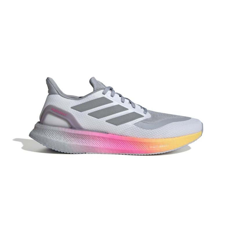 Tenis-adidas-para-hombre-Pureboost-5-para-correr-color-blanco.-Lateral-Externa-Derecha