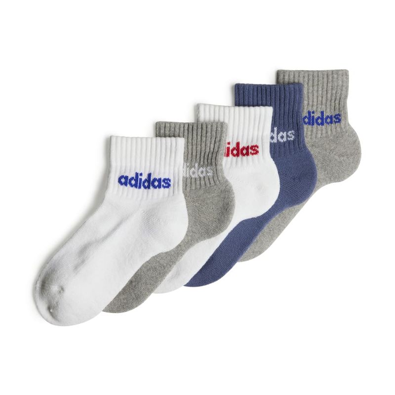 Medias-adidas-para-niño-Kids-Lin-Ank-5P-para-moda-color-blanco.-Frente
