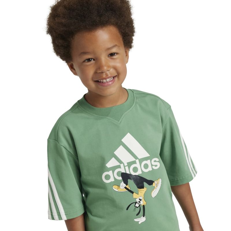 Camiseta-Manga-Corta-adidas-para-niño-Lk-Dy-Mm-T-para-moda-color-verde.-Detalle-2