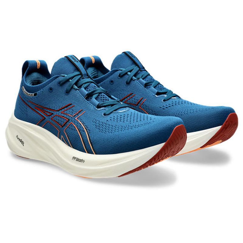 Tenis-asics-para-hombre-Gel-Nimbus-26-para-correr-color-azul.-Par-Alineados