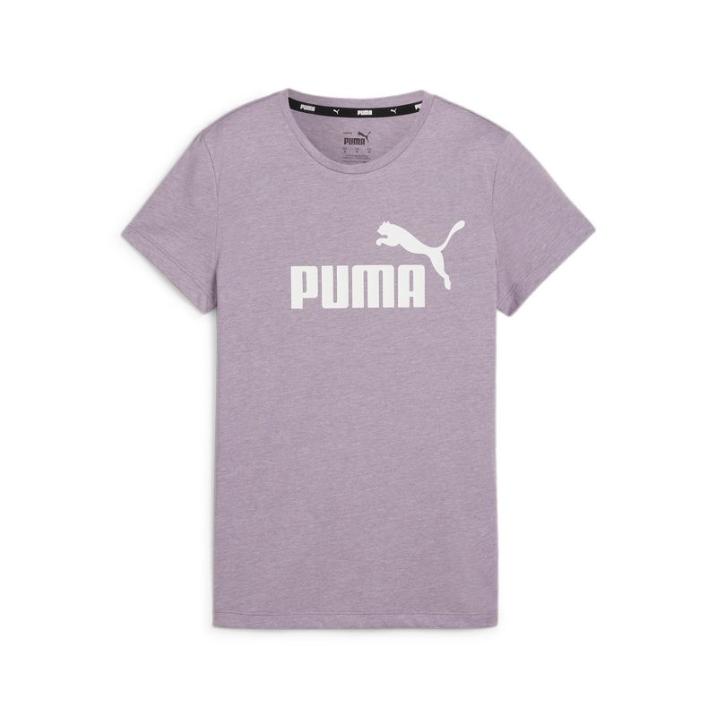 Camiseta-Manga-Corta-puma-para-mujer-Ess-Logo-Heather-Tee-W-para-moda-color-morado.-Frente-Sin-Modelo