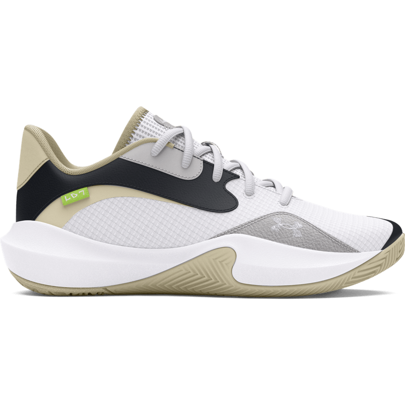 Tenis-under-armour-para-hombre-Ua-Lockdown-7-Low-para-baloncesto-color-blanco.-Lateral-Externa-Derecha