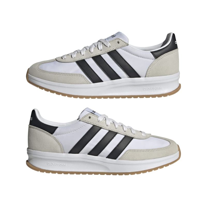 Tenis-adidas-para-hombre-Run-72-para-moda-color-blanco.-Par-Laterales